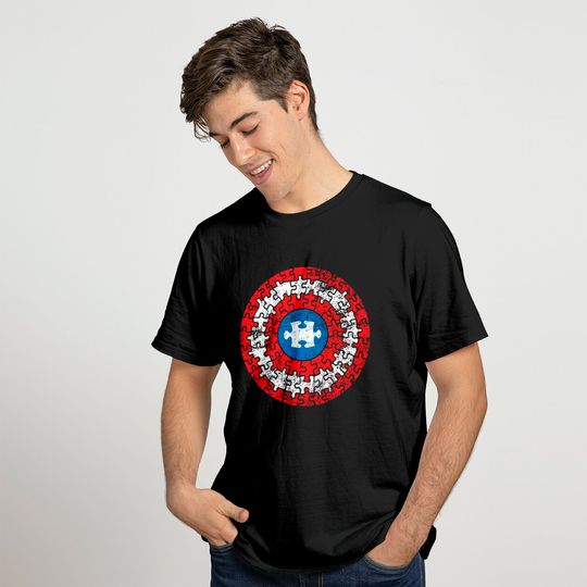 Captain Autism Aspergers Awareness Superhero Puzzle T Shirt