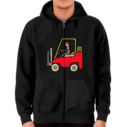 Forklift Truck Zip Hoodie