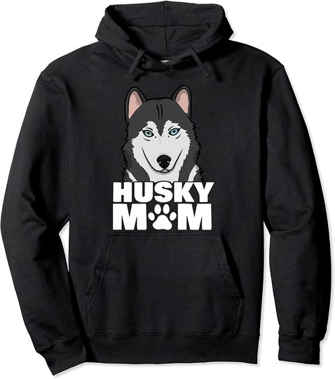 Siberian Husky Mom Dog Paw Pullover Hoodie