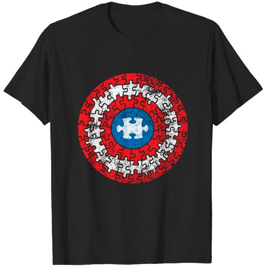 Captain Autism Aspergers Awareness Superhero Puzzle T Shirt