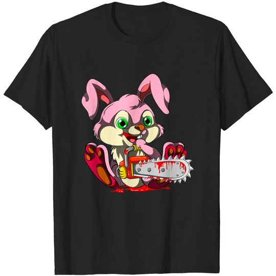 Bloody Chainsaw Bunny Halloween Horror Rabbit T Shirt