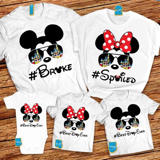 Disney Broke and Spoiled Matching Family 2022 T-Shirt